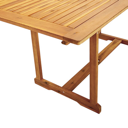 7-Piece Garden Dining Set Natural Solid Acacia Wood