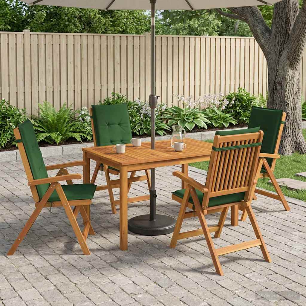 5-Piece Garden Dining Set Natural Solid Acacia Wood