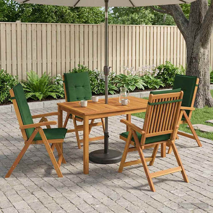5-Piece Garden Dining Set Natural Solid Acacia Wood