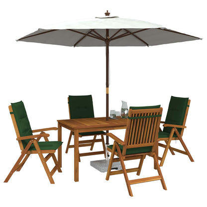 5-Piece Garden Dining Set Natural Solid Acacia Wood