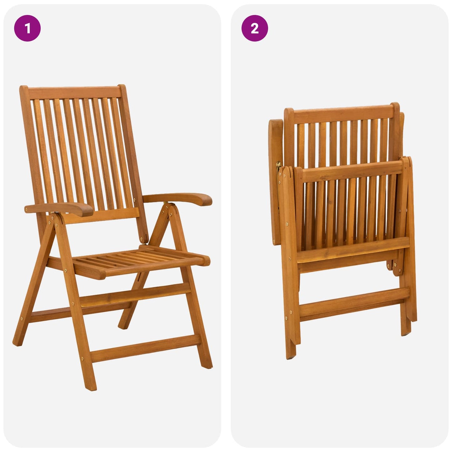 7-Piece Garden Dining Set Natural Solid Acacia Wood