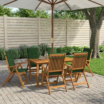 7-Piece Garden Dining Set Natural Solid Acacia Wood