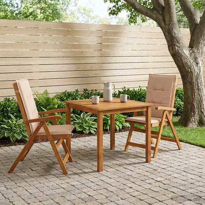 3-Piece Garden Dining Set Natural Solid Acacia Wood