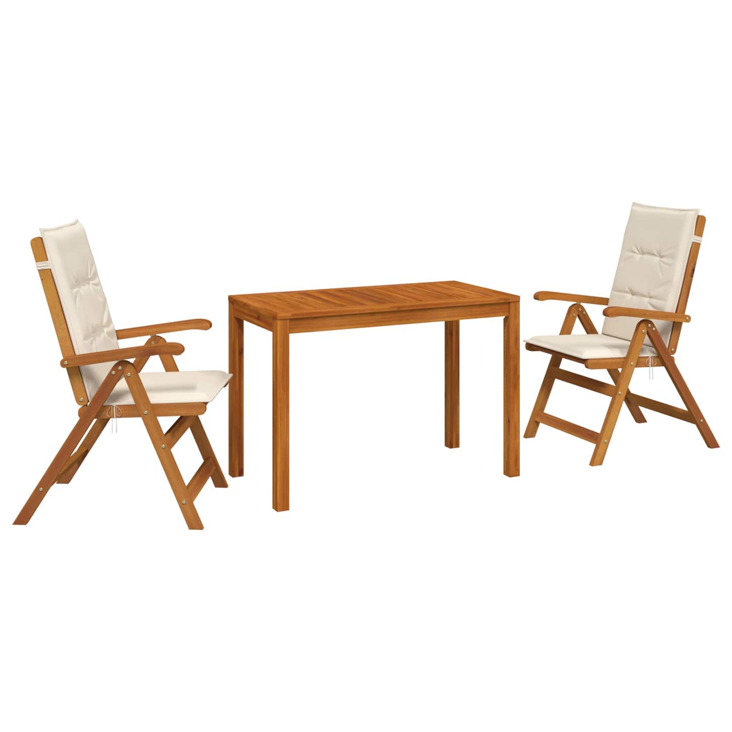 3-Piece Garden Dining Set 3 pcs Natural Solid Acacia Wood