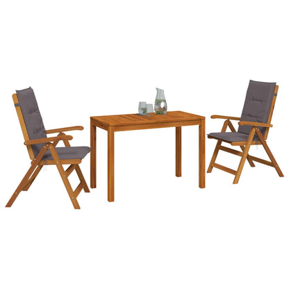 3-Piece Garden Dining Set 3 pcs Natural Solid Acacia Wood
