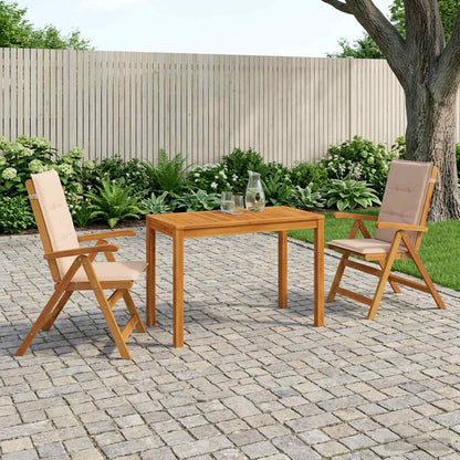 3-Piece Garden Dining Set 3 pcs Natural Solid Acacia Wood
