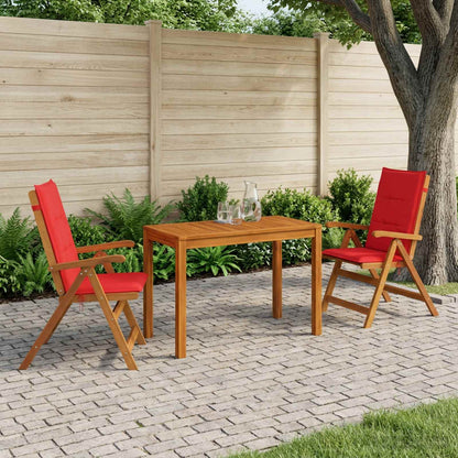 3-Piece Garden Dining Set 3 pcs Natural Solid Acacia Wood