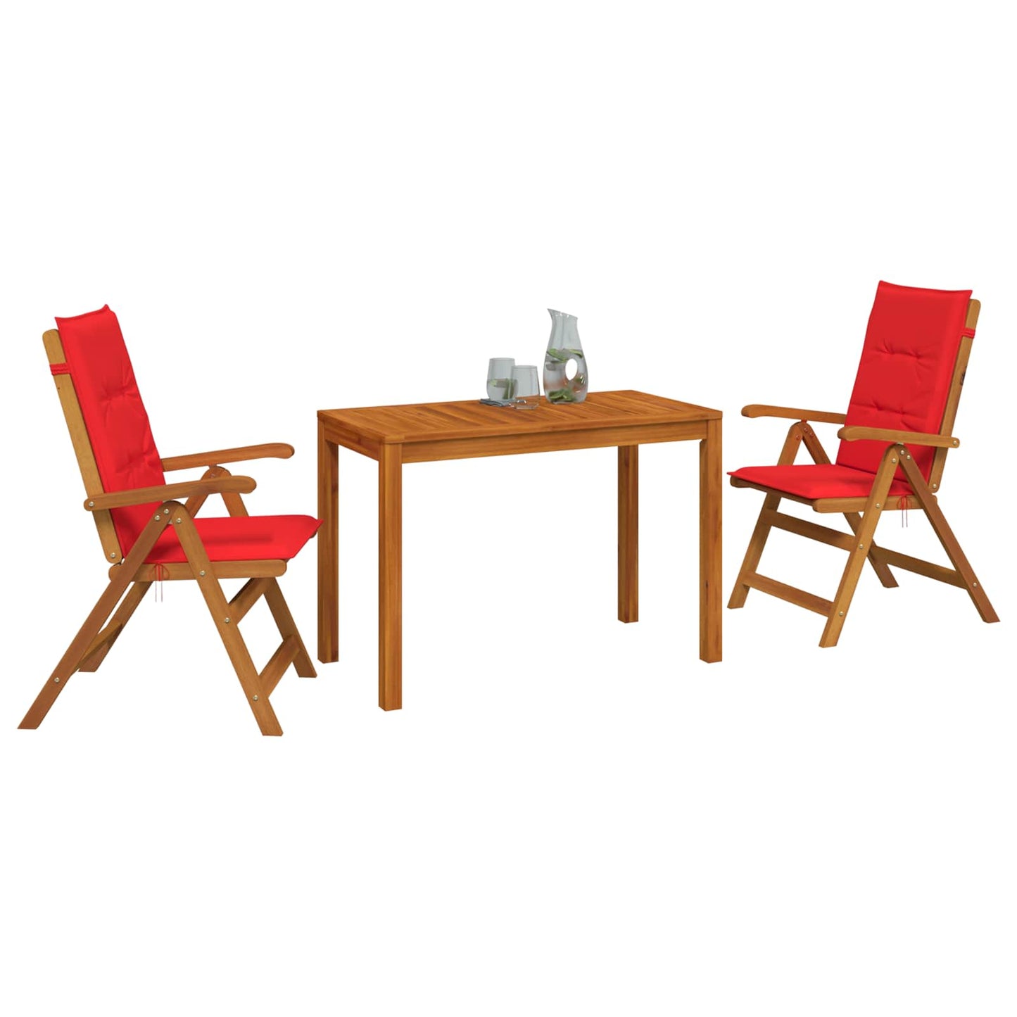 3-Piece Garden Dining Set 3 pcs Natural Solid Acacia Wood