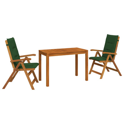 3-Piece Garden Dining Set 3 pcs Natural Solid Acacia Wood