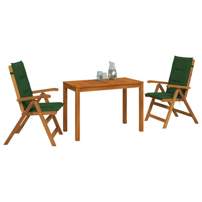 3-Piece Garden Dining Set 3 pcs Natural Solid Acacia Wood