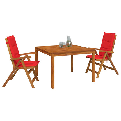 3-Piece Garden Dining Set 3 pcs Natural Solid Acacia Wood