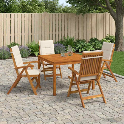5-Piece Garden Dining Set 5 pcs Natural Solid Acacia Wood