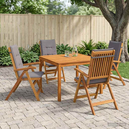5-Piece Garden Dining Set 5 pcs Natural Solid Acacia Wood