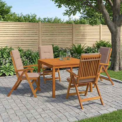 5-Piece Garden Dining Set 5 pcs Natural Solid Acacia Wood