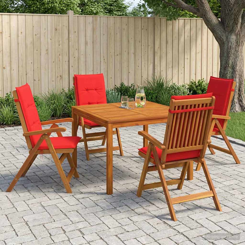 5-Piece Garden Dining Set 5 pcs Natural Solid Acacia Wood