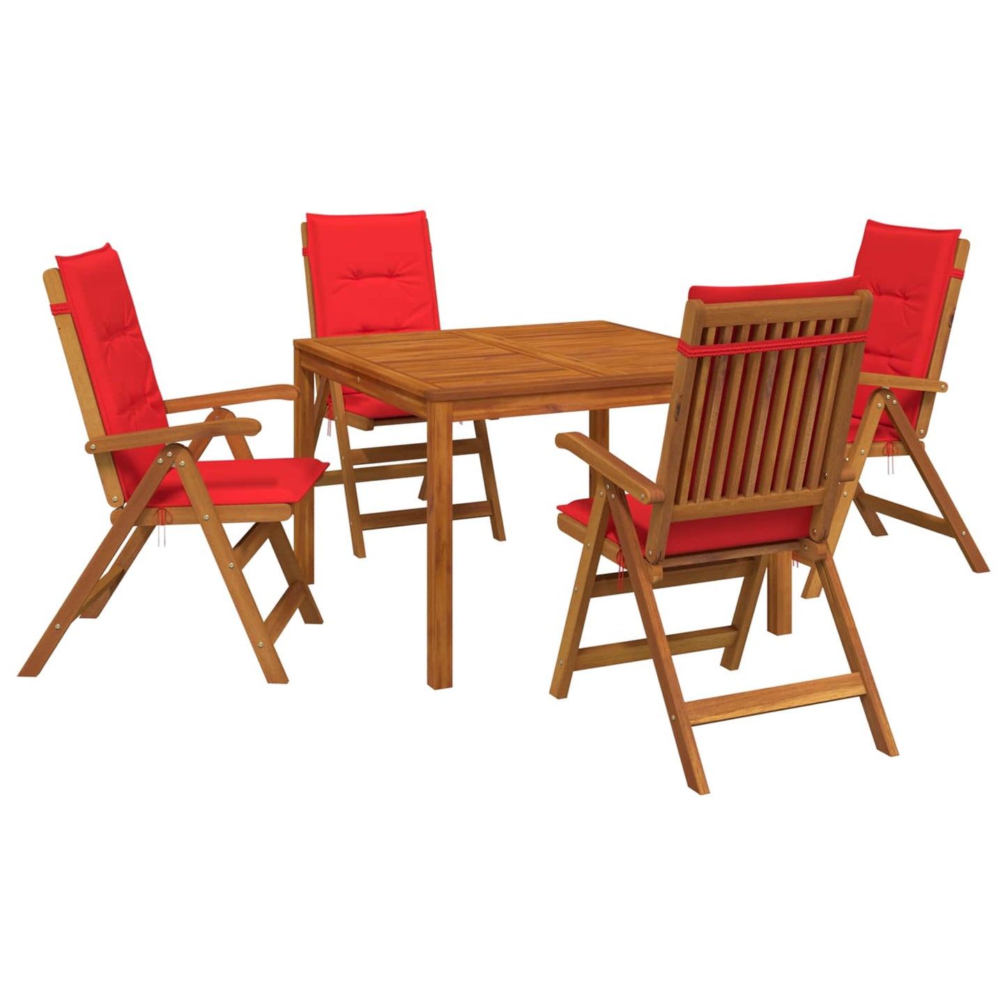 5-Piece Garden Dining Set 5 pcs Natural Solid Acacia Wood