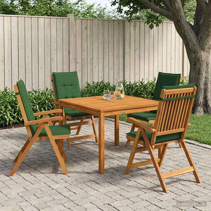 5-Piece Garden Dining Set 5 pcs Natural Solid Acacia Wood