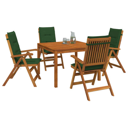 5-Piece Garden Dining Set 5 pcs Natural Solid Acacia Wood