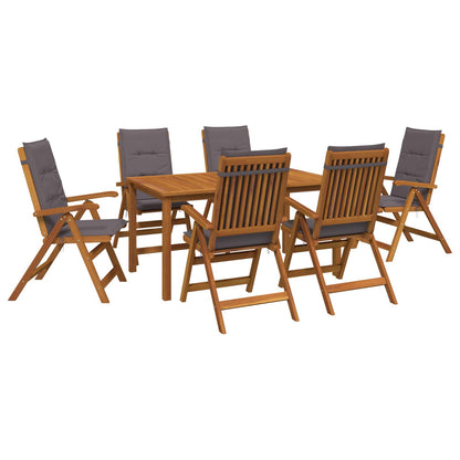7-Piece Garden Dining Set 7 pcs Natural Solid Acacia Wood