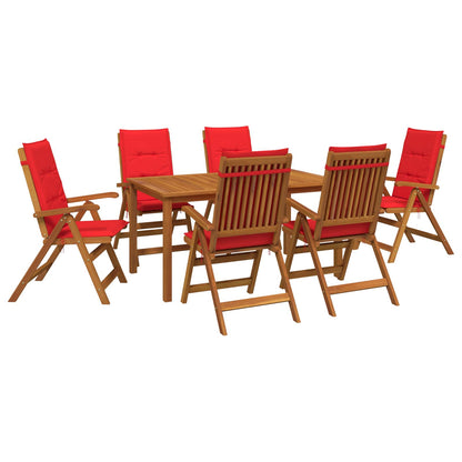 7-Piece Garden Dining Set 7 pcs Natural Solid Acacia Wood