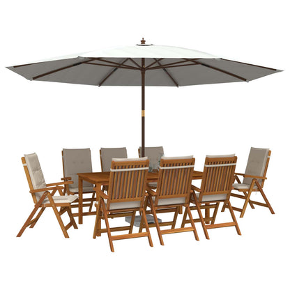 9-Piece Garden Dining Set 9 pcs Natural Solid Acacia Wood