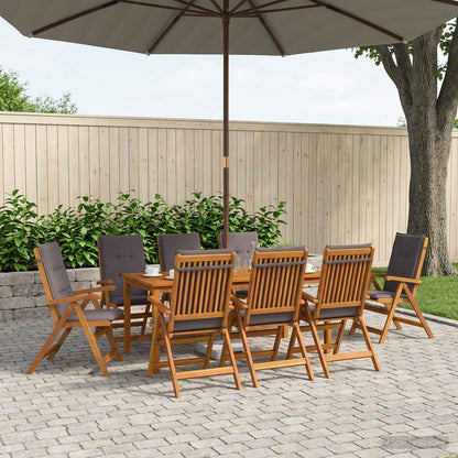 9-Piece Garden Dining Set 9 pcs Natural Solid Acacia Wood