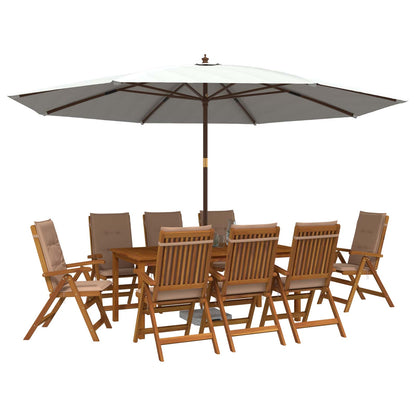 9-Piece Garden Dining Set 9 pcs Natural Solid Acacia Wood