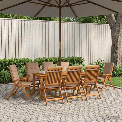 9-Piece Garden Dining Set 9 pcs Natural Solid Acacia Wood