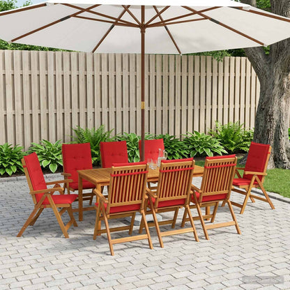 9-Piece Garden Dining Set 9 pcs Natural Solid Acacia Wood