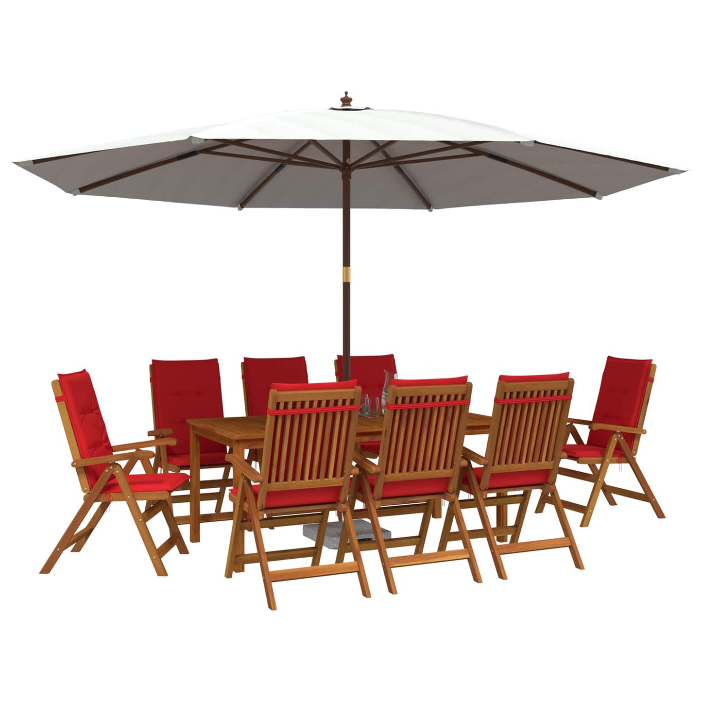 9-Piece Garden Dining Set 9 pcs Natural Solid Acacia Wood