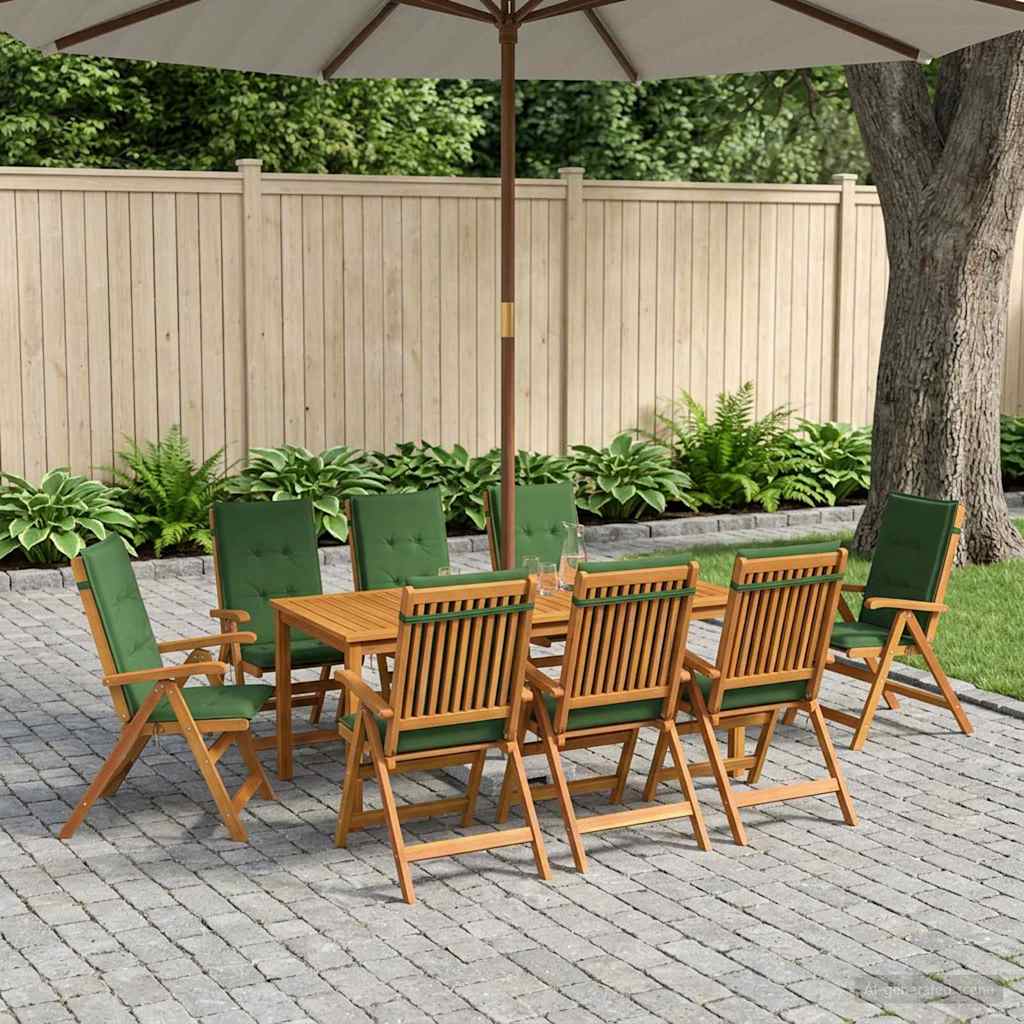 9-Piece Garden Dining Set 9 pcs Natural Solid Acacia Wood