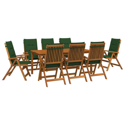 9-Piece Garden Dining Set 9 pcs Natural Solid Acacia Wood