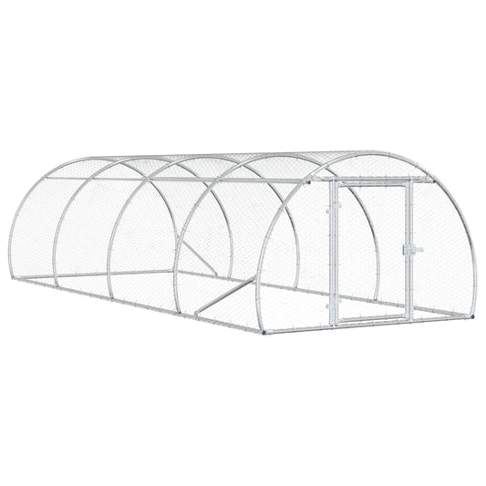 Chicken Coop Silver 400 x 150 x 100 cm Galvanised Steel