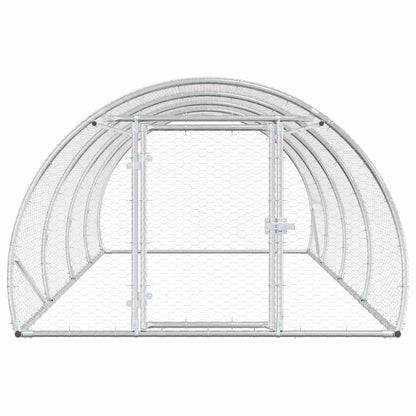 Chicken Coop Silver 400 x 150 x 100 cm Galvanised Steel