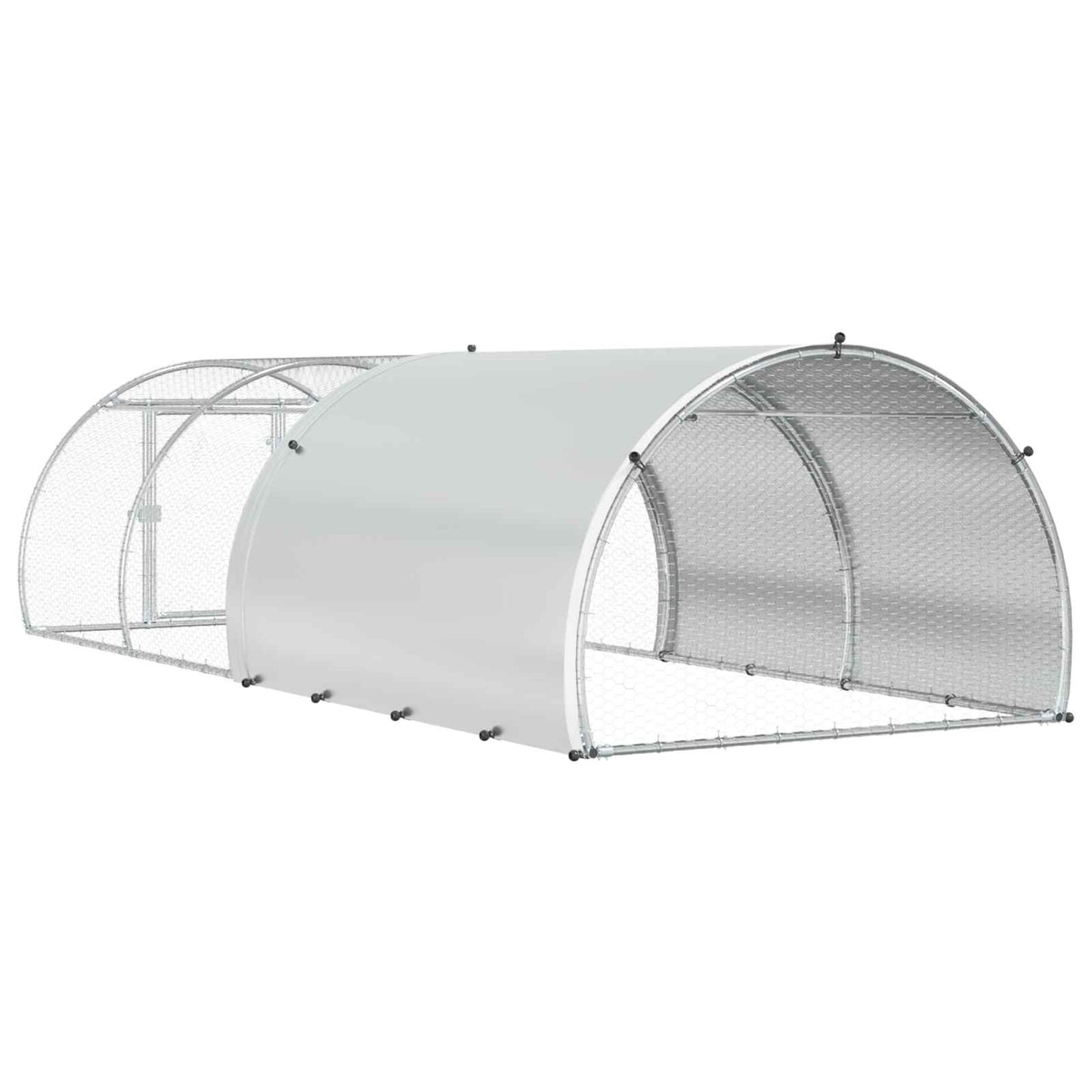Chicken Coop Silver 400 x 150 x 100 cm Galvanised Steel