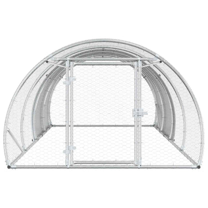 Chicken Coop Silver 400 x 150 x 100 cm Galvanised Steel