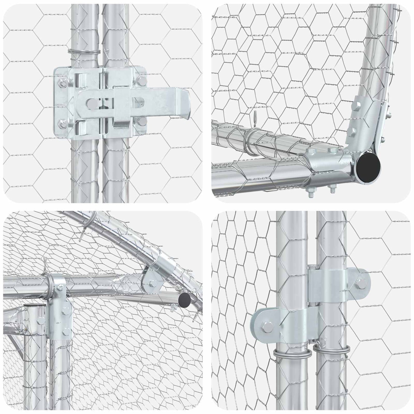 Chicken Coop Silver 1000 x 150 x 100 cm Galvanised Steel