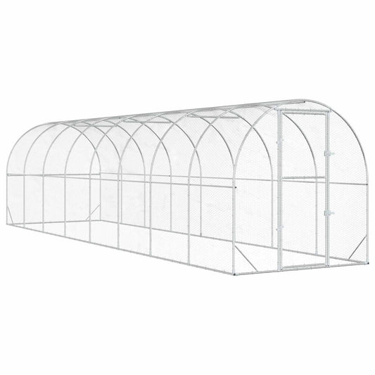 Chicken Coop Silver 800 x 200 x 200 cm Galvanised Steel