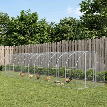 Chicken Coop Silver 1200 x 200 x 200 cm Galvanised Steel