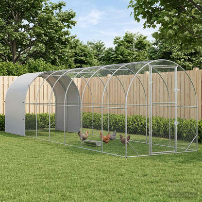 Chicken Coop Silver 800 x 200 x 200 cm Galvanised Steel