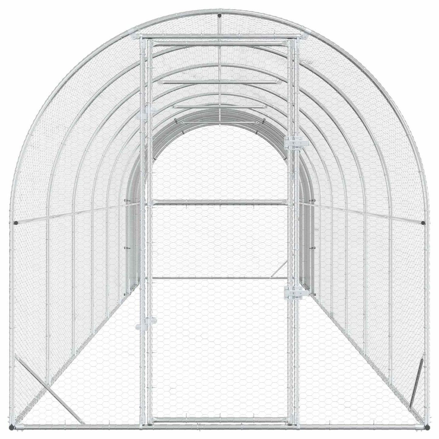 Chicken Coop Silver 800 x 200 x 200 cm Galvanised Steel