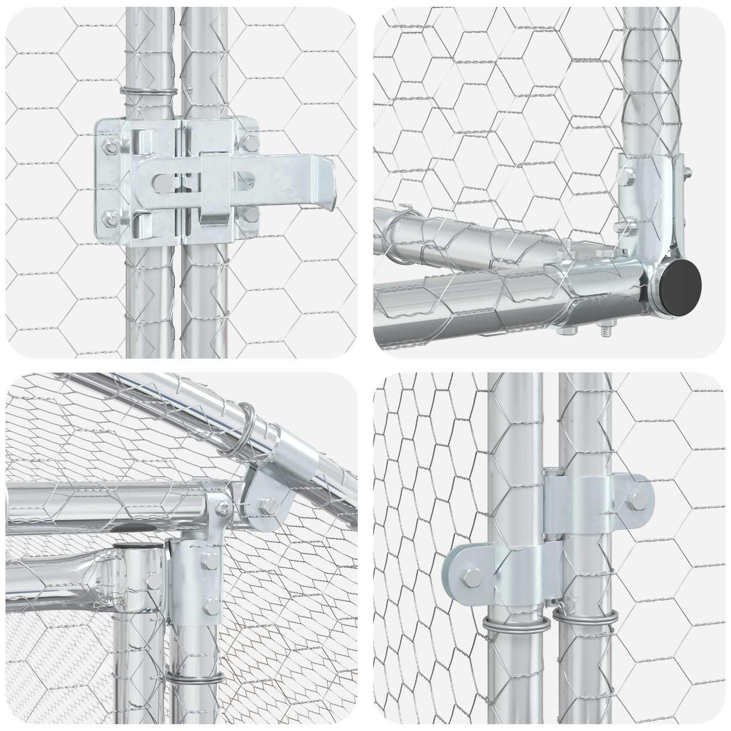 Chicken Coop Silver 1000 x 200 x 200 cm Galvanised Steel