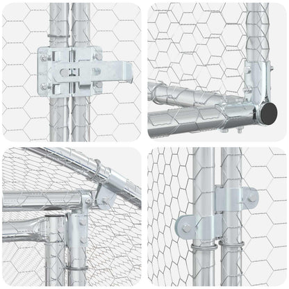 Chicken Coop Silver 1000 x 200 x 200 cm Galvanised Steel