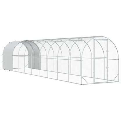 Chicken Coop Silver 1000 x 200 x 200 cm Galvanised Steel