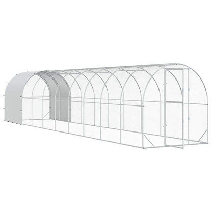 Chicken Coop Silver 1000 x 200 x 200 cm Galvanised Steel