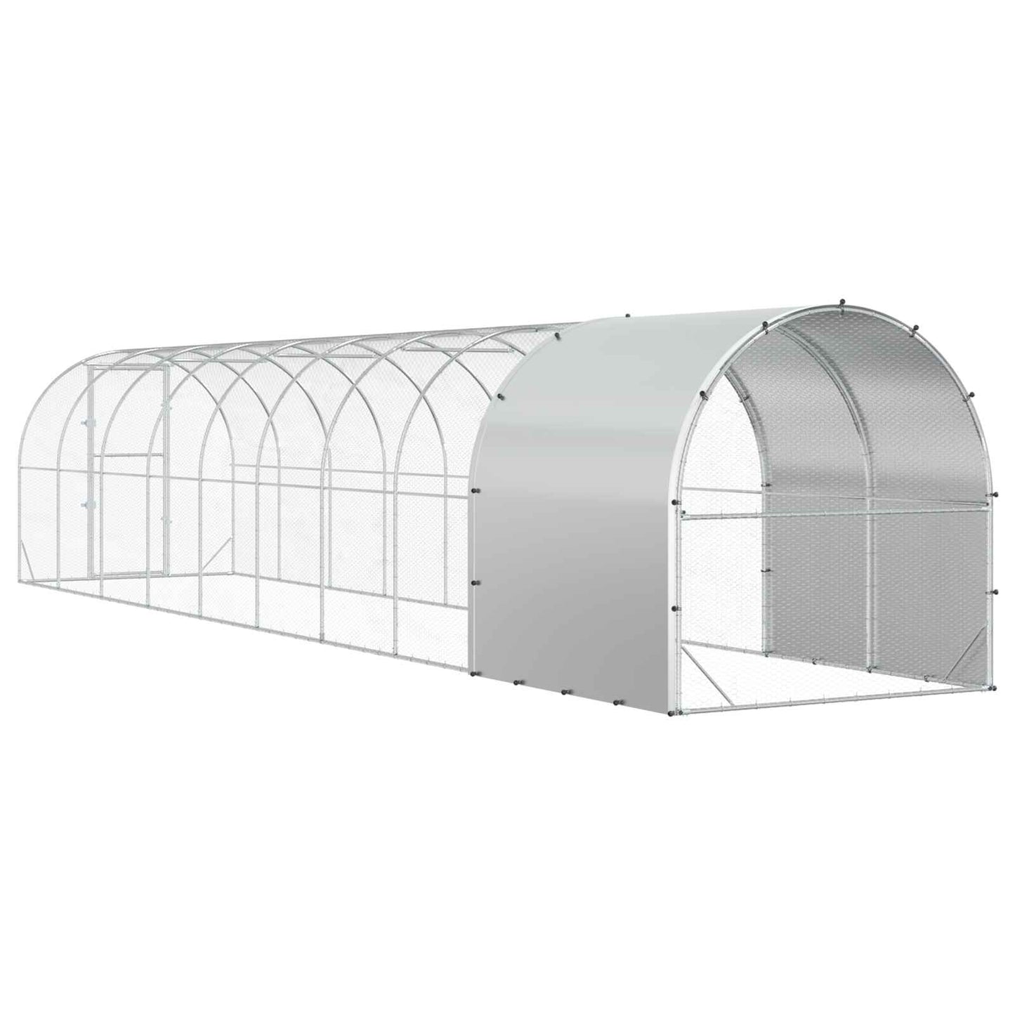 Chicken Coop Silver 1000 x 200 x 200 cm Galvanised Steel