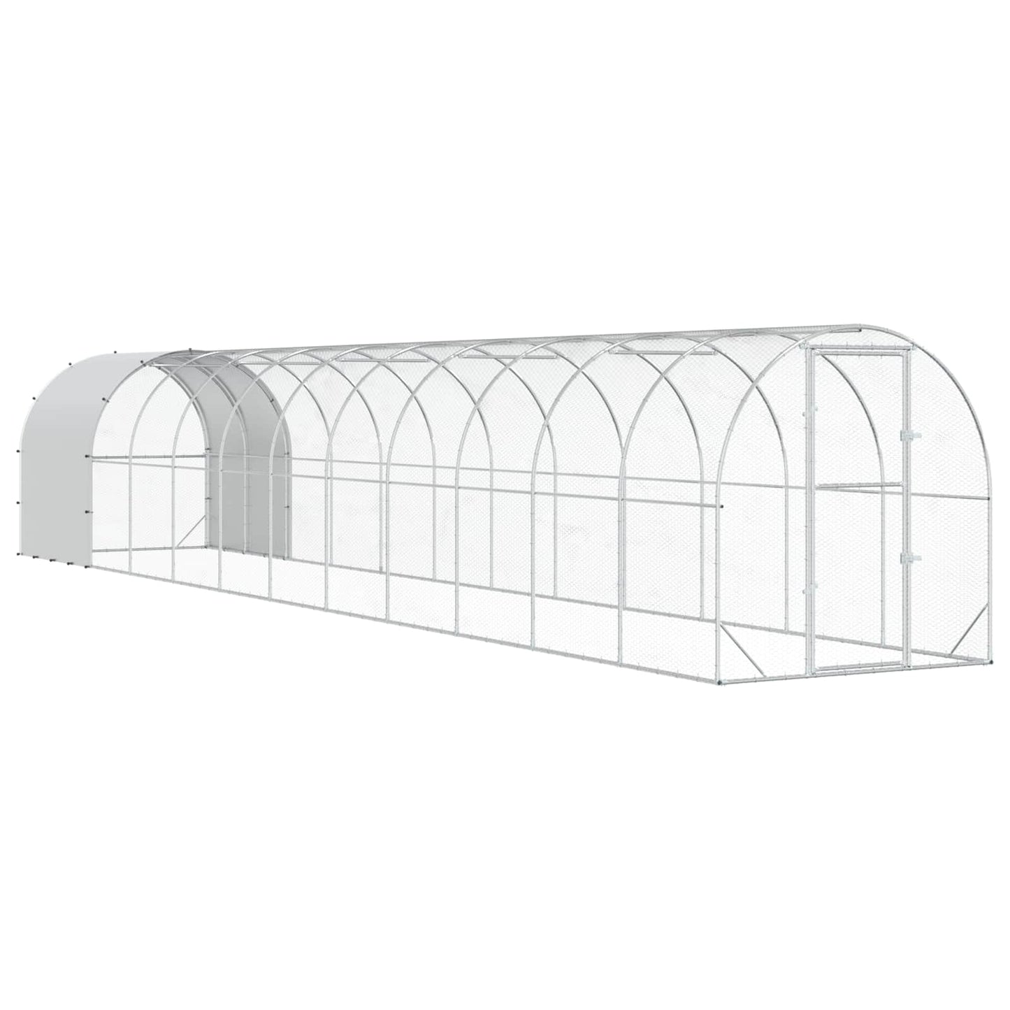 Chicken Coop Silver 1200 x 200 x 200 cm Galvanised Steel