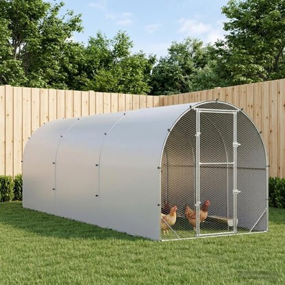 Chicken Coop Silver 600 x 200 x 200 cm Galvanised Steel