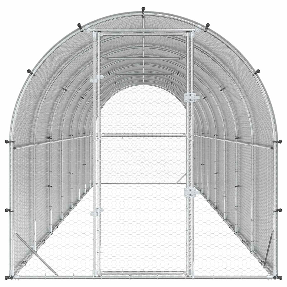 Chicken Coop Silver 800 x 200 x 200 cm Galvanised Steel