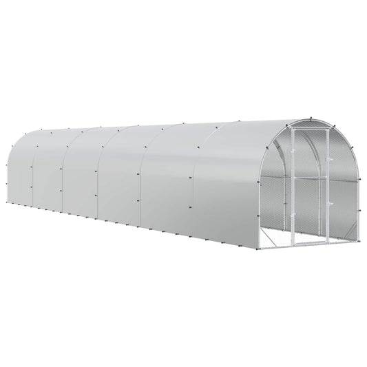 Chicken Coop Silver 1200 x 200 x 200 cm Galvanised Steel
